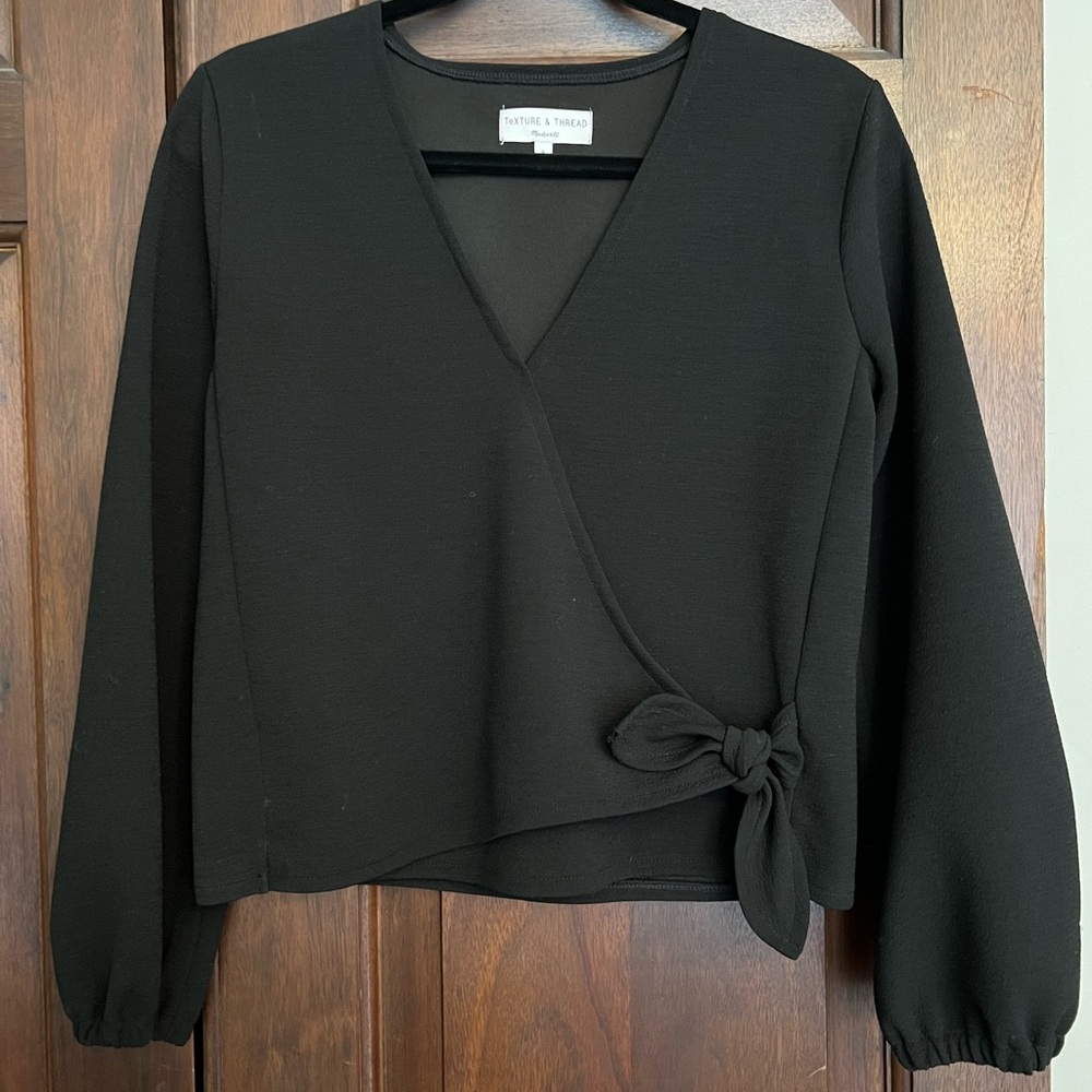 Madewell Texture and Thread wrap tie top
